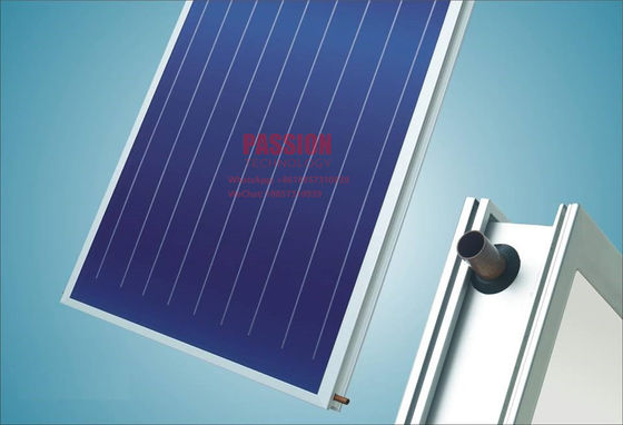 Μπλε τιτανίου επίπεδης οθόνης ηλιακών συσσωρευτών υπερηχητικής συγκόλλησης επίπεδο σύστημα ηλιακής θέρμανσης ξενοδοχείων θερμοσιφώνων πιάτων ηλιακό